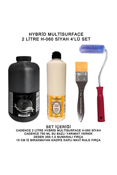 Cadence Boya Multi Surface 2LT+750ML 060-SİYAH Hybrid Boya Seti 4'lü YarıMat ...