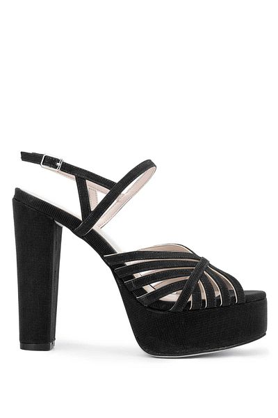 Tamer Tanca Vegan Women's Black Heeled Sandals