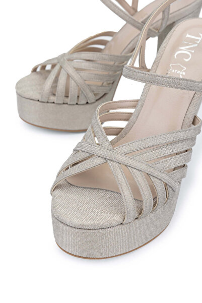 Tamer Tanca Women's - Vegan Gold Color Heeled Sandals