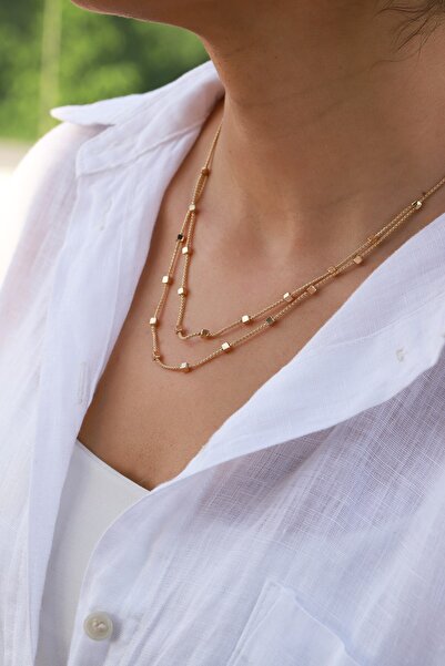 Aydın Kuyumculuk 14 AYAR ALTIN ÇİFT ZİNCİRLİ KÜPLÜ BİLEKLİK AGKLY629