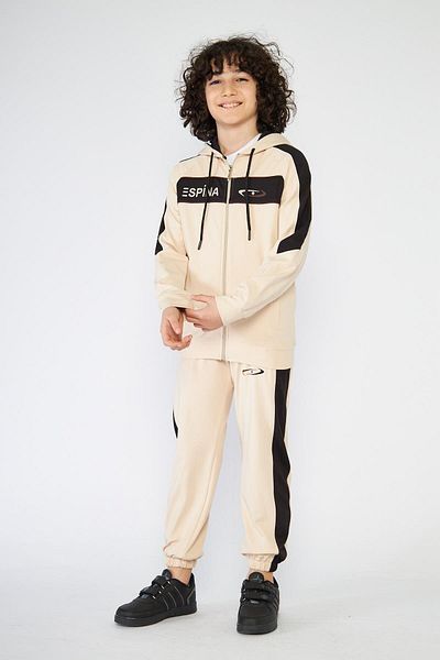 LİVE SPORT Children's Zippered Transfer Printed Diving Tracksuit Set