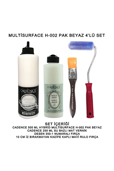 Cadence Multi Surface 002-PAK BEYAZ Hybrid Boya Seti 4'lü Mat Vernik- Mobilya...