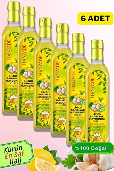 Hanzade Bitkisel Limon Sarımsak Maydanoz Kürü 500 Ml X 6 Adet Cam Şişe