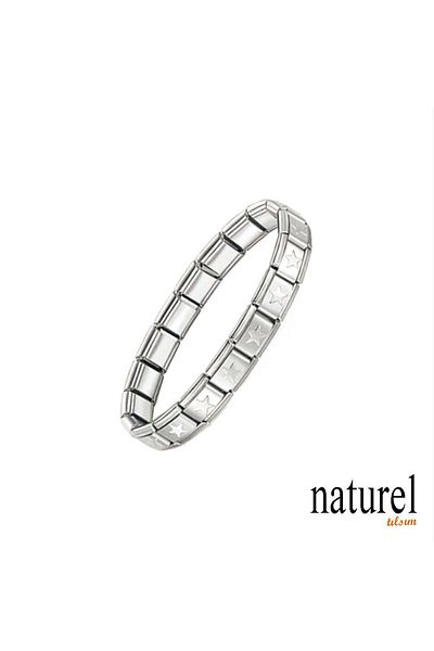 Naturel Tılsım Unisex Italian Charm Stainless Steel Star Bracelet