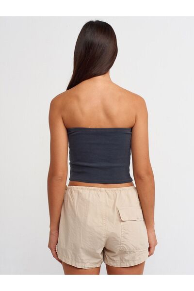 Dilvin 70975 Pantaloni scurți cu talie elastică Bej deschis