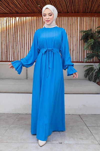 KADEEM Oversize Ruffle Sleeve Dress-Lara fabric