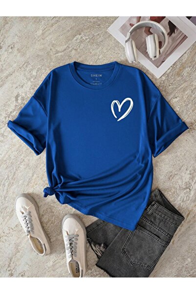 SeusCraft Tricou în formă de inimă - Tricou oversize de vară cu mânecă scurtă...