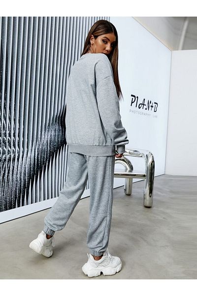 modaberry Λος Άντζελες Καλιφόρνια Σετ αθλητικής φόρμας με γκρι στάμπα, λαστιχένια λαιμόκοψη