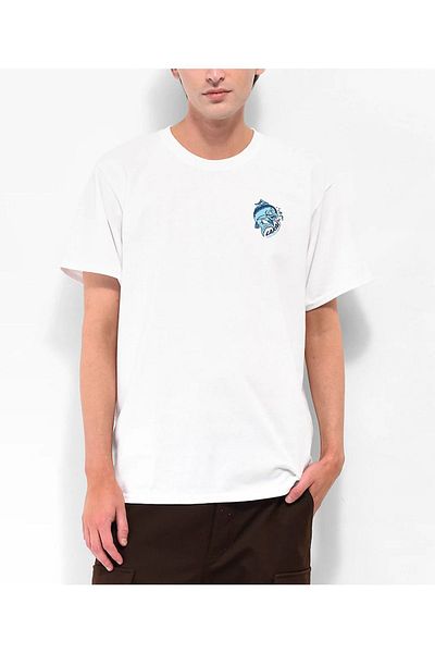 modaberry Μπλουζάκι Lakai Fish - Λευκό εμπριμέ κοντό μανίκι με λαιμόκοψη