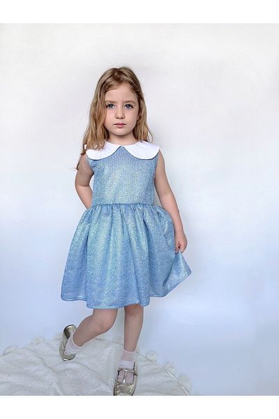 Linola Baby Kids Rochie Baby Guler Albastru Sclipici