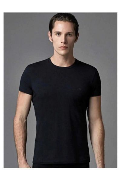Eros 2-Pack - 100% Cotton Men's T-shirt and Undershirt Set, O-Neck, Short Sleeve, Black