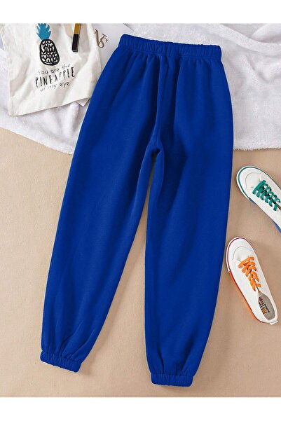 Trendglow Φούτερ Brooklyn Lettering Jogger - Χειμερινό ψηλόμεσο με στάμπα μπλε σαξόφωνο