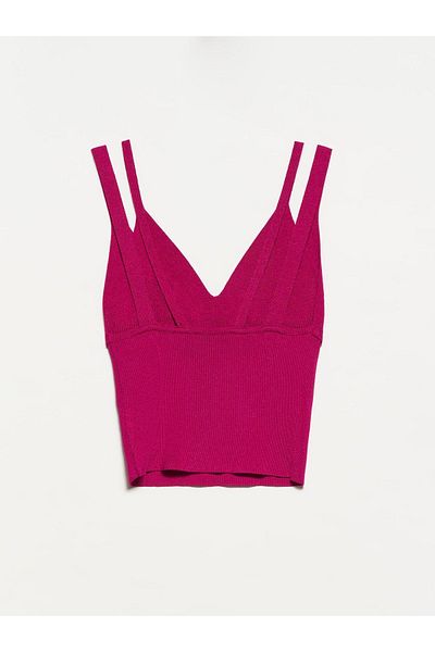 Dilvin 10335 Double Strap Knitwear Undershirt-raspberry