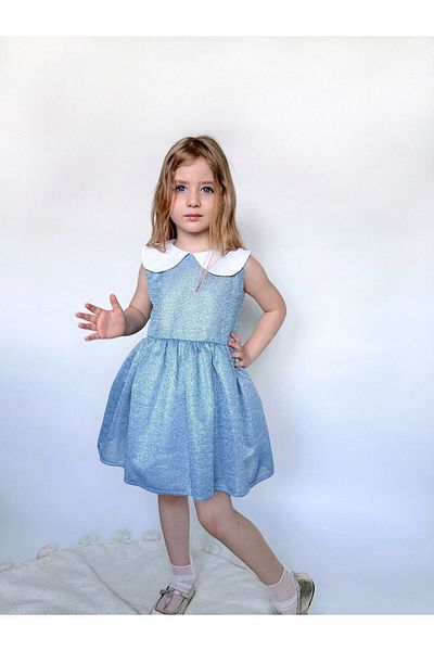 Linola Baby Kids Rochie Baby Guler Albastru Sclipici
