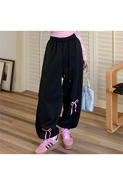 Karakedi Μαύρο φούτερ με ροζ κορδέλα