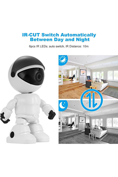 qasul HD 1080P Robot Kamera Gece Görüşü Hareket Algılama İki Yönlü Sesli Telefon Uygulama Kontrolü