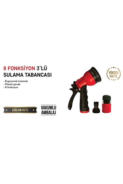 Genel Markalar 8 Fonksıyon 3'lü Sulama Tabancası Kp-2215
