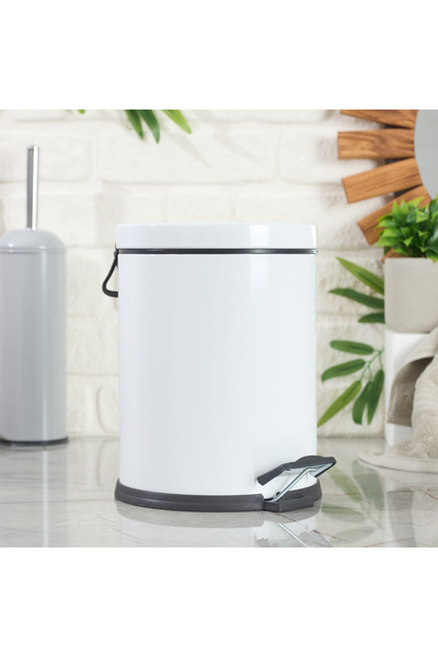 Evidea Kanta za smeće sa pedalom za kadu - bela - 5 lt