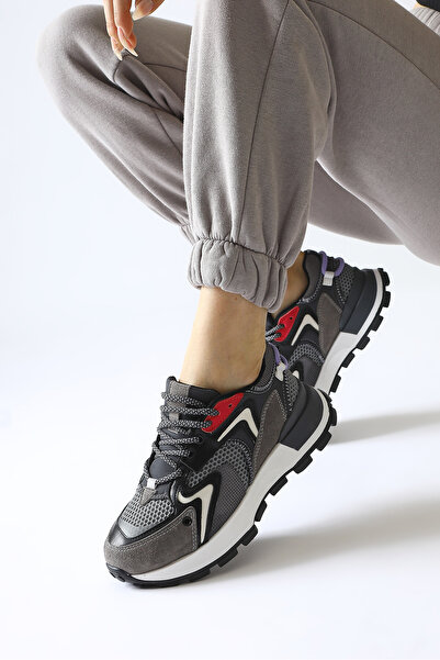 Limoya Onella Smoked Suede Detailed Lace up Women's Sneakers, Women's Sneakers