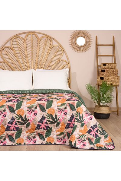 Evidea Green Double soft Floral Bedspread - 200x200 cm