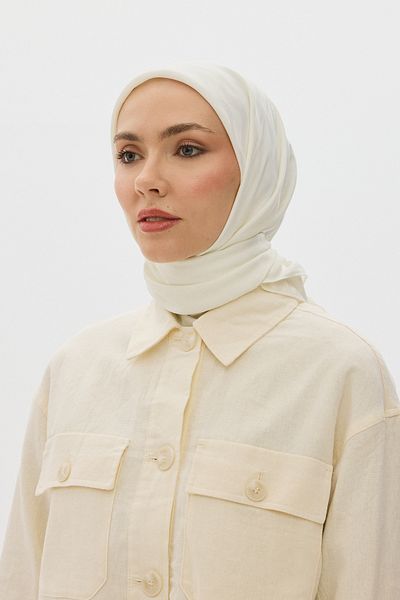 Mira İpek Shiny Jacquard Patterned Waterway Scarf