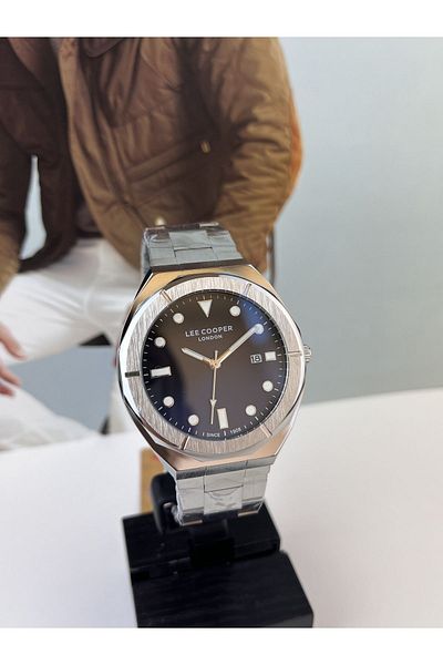 Lee Cooper STEEL MEN'S WRISTWATCH CALENDAR 5 ATM WATERPROOF