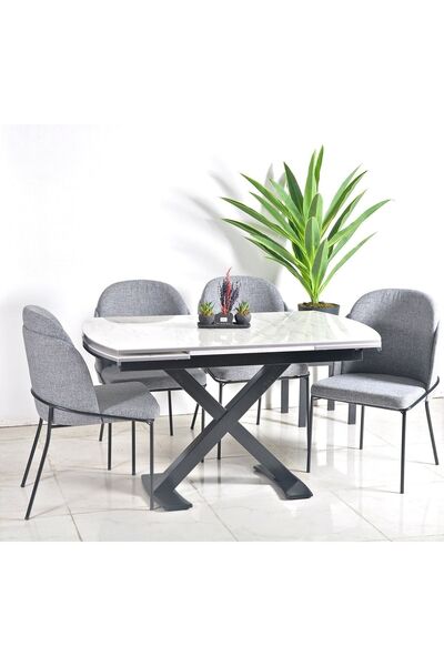 Kaktüs Avm Mutfak Masası Takımı 4 Kişilik Açılır Masa Yemek Masası Mutfak Sandalyesi Masa Sandalye Takımı