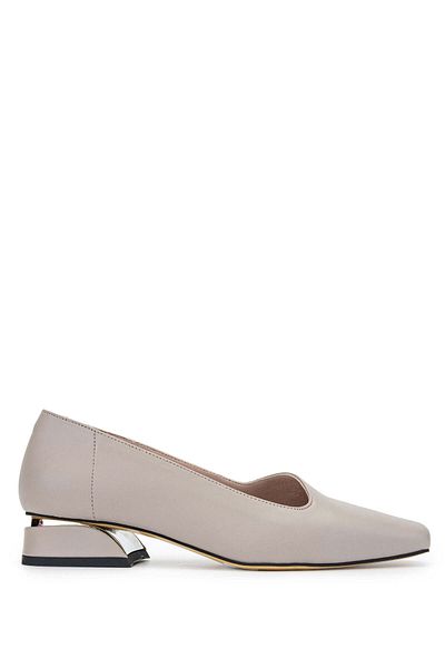 Tamer Tanca Genuine Leather Women's Mink Heeled Shoes