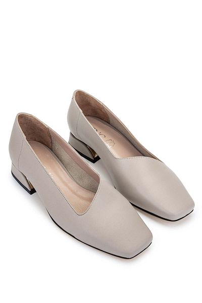 Tamer Tanca Genuine Leather Women's Mink Heeled Shoes