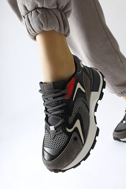 Limoya Onella Smoked Suede Detailed Lace up Women's Sneakers, Women's Sneakers