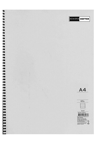 ADASRA Caiet școlar A4 Copertă din plastic cu spirală și inele 1 bucată 96 co...