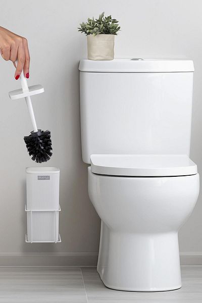 Okyanus Home Eko Magic White Square Mina - Κρεμαστό WC Brush Holder