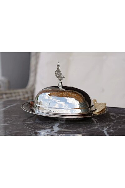 Bakır Concept Bakır Sunumluk Kapaklı Oval Gümüş Renk 35 Cm