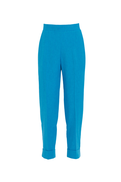 GİZİA Beli Lastik Detaylı Double Paça Mavi Pantolon