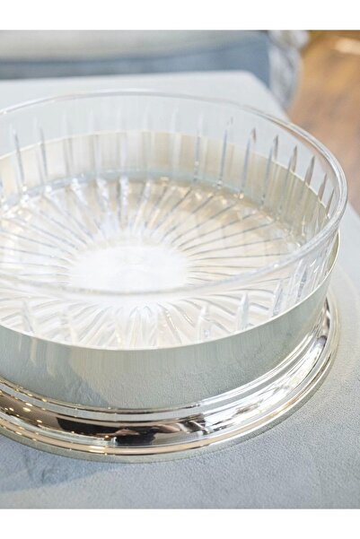 Bakır Concept وعاء عرض فضي اللون على شكل أسطوانة