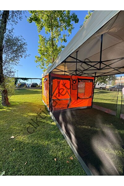 CLK Ticaret Clk 3x6 40mm Profil Verendalı Sineklikli Gazebo Kamp Çadırı Portatif Tente