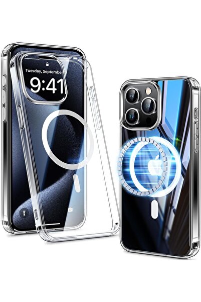 Artoncase Apple iPhone 15 Pro Max Kılıf  Sararmayan Şeffaf Magsafe Uyumlu Kapak