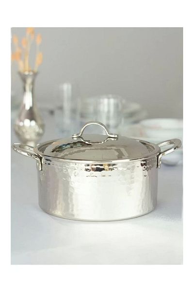 Bakır Concept 21 Cm Silver Colored Copper Modern Deep Pot