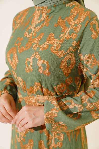 VOLT CLOTHİNG Rochie Ridată Hijab - Model Mixt și Detaliu Curea