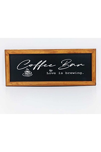 enmalife Çay Kahve Köşesi Duvar Dekoru ,coffe Bar Love Is Brewing Siyah Zemin...