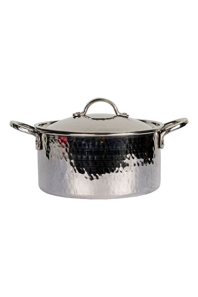 Bakır Concept 21 Cm Silver Colored Copper Modern Deep Pot