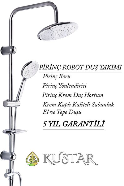 KUSTAR Detroit Krom Banyo Robot Duş Seti Yağmurlama Tepeleme Duş Sistemleri 5...