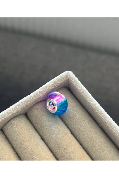 asaf Gökkuşağı ( iki renkli) murano  charm | gümüş kaplama