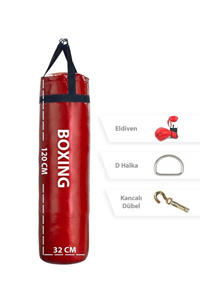 BOXİNG 120x32cm Kum Torbası Dolu Boks Eldiveni Hediye