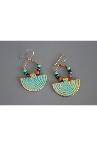 dela otantik Turquoise Bohemian Earrings - Authentic Ethnic Dangle Women's Bijouterie Earrings Gift
