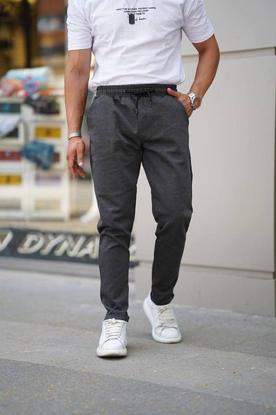 Est Estola Men's Relaxedfit Jogger Pants - Side Pocket, Elastic Waist and Lace-up