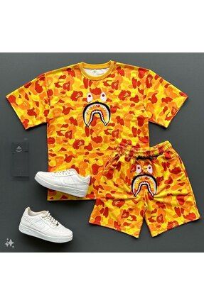 LUX TARZ Unisex Genc Ve Cocuk Bape Pubg Nak lemeli 2 plik Pamuklu ortlu Tak m Fiyat Yorumlar Trendyol