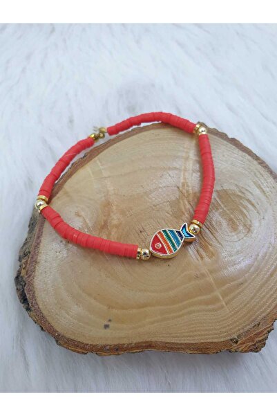 HAPPY HANDMADE FİMO BONCUKLU BALIK FİGÜRLÜ HALHAL AYAK AKSESUARI HEDİYELİK AK...