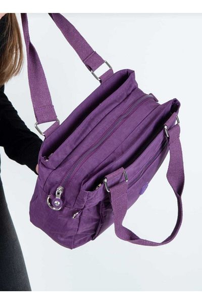 MEGA ÇANTA Geantă de damă violet Kipling cu mâner impermeabil