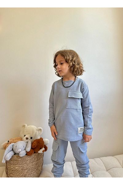 YİGİT BUTİK Boy's Waffle Fabric Long Sleeve Set